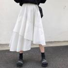 Asymmetric Midi A-line Skirt Off-white - One Size