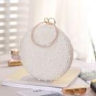 Faux Pearl Round Clutch