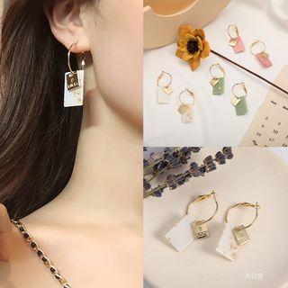 Resin Rectangular Dangle Earring