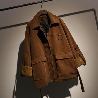 Hoop Detail Corduroy Jacket