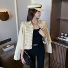 Long-sleeve Buttoned Cropped Jacket