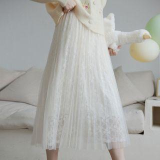 Lace A-line Skirt Almond - One Size
