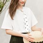 Short-sleeve Dotted Scarf T-shirt