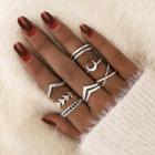 Set: Alloy Ring (assorted Designs) Set - Silver - One Size