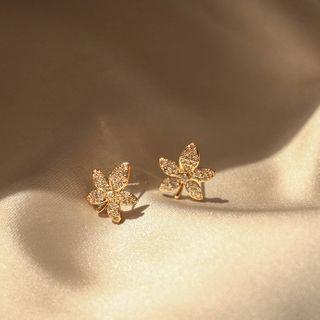 Alloy Leaf Earring 1 Pair - As Shown In Figure - One Size