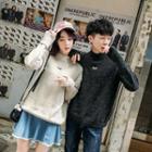 Couple Matching Mock Collar Lettering Sweater