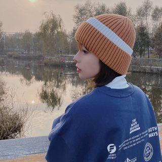 Two-tone Ribbed Knit Beanie