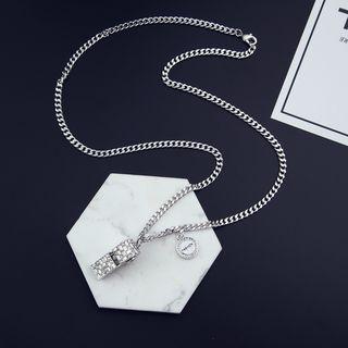 Rhinestone Whistle Pendant Necklace