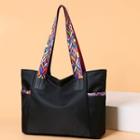 Print Trim Canvas Shoulder Bag