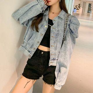 Denim Balloon-sleeve Jacket