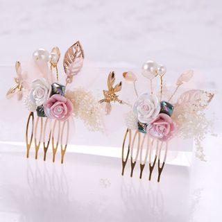 Flower Hair Fork Pink - One Size