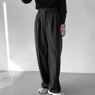 Pintuck Napped Wide-leg Dress Pants