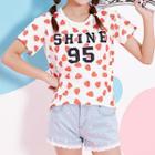 Short-sleeve Strawberry-print T-shirt