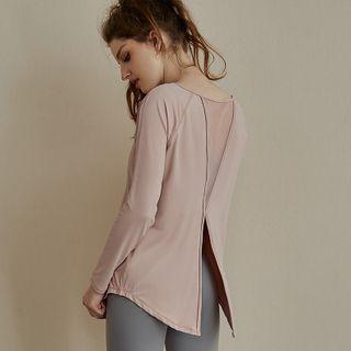 Long-sleeve Slit Sports Top