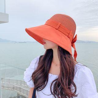 Woven Panel Bow Sun Hat