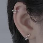 Layered Cuff Earring 1 Pc - Silver - One Size