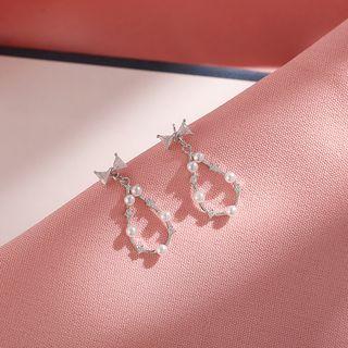 Sterling Silver Beaded Drop Earrings - Earring