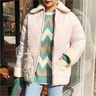 Faux-fur Padded Zip-up Jacket
