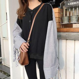 Lace Up Panel Baseball Jacket