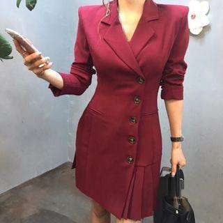 Asymmetric Mini A-line Blazer Dress