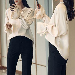 Set: Chiffon Blouse + Boot-cut Pants