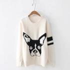 Dog Print Sweater As Shown In Figure - One Size
