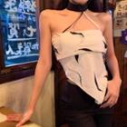 Choker-neck Printed Camisole Top White - One Size