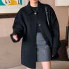 Plain Wool Coat Black - One Size