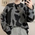 Leopard Print Long-sleeve Sweatshirt