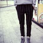 Striped Cuff Gather Pants