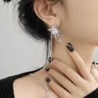 Star Chained Earring 1 Pair - Silver - Silver - One Size