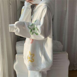 Floral Lettering Print Hoodie