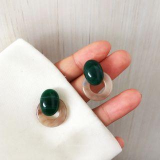 Resin Bead & Hoop Dangle Earring
