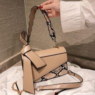 Flap Snake Print Crossbody Bag