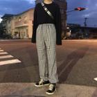 Checked Drawstring Pants