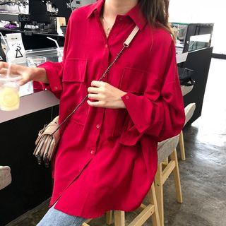Dual-pocket Shirt Red - One Size