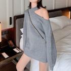 One-shoulder Long-sleeve Sweater - 2 Colors