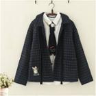Windowpane Check Single-breasted Jacket