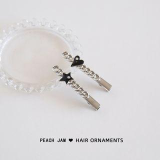 Heart / Star Alloy Hair Clip (various Designs)