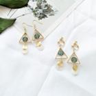 Gemstone Triangle Drop Earring