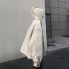 Pocket-detail Lapel Fleece Jacket White - One Size