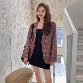 Plaid Blazer / Plain Dress