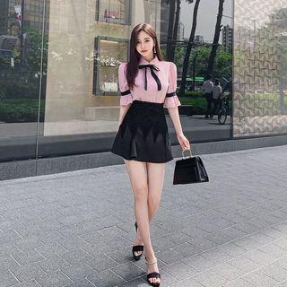Inset Shorts Crochet-trim Mini Skirt