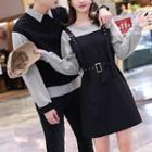 Couple Matching Collared Pullover / Mock Two-piece Dress
