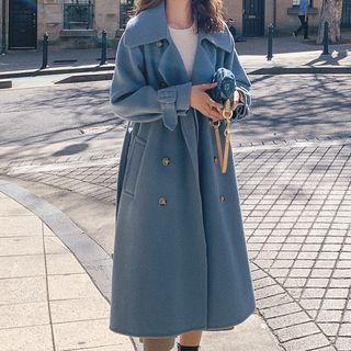 Collared Double-breasted Midi Coat