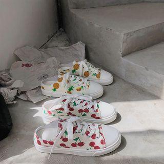 Fruit Print Sneakers Mules