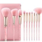 Set Of 10: Embellished Makeup Brush Pink - One Size