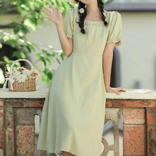 Sheath Square-neck Dress