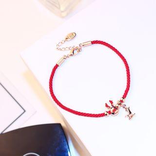 Deer Charm Bracelet Red - One Size
