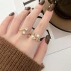 Rhinestone / Faux Pearl Alloy Open Ring (various Designs) / Set